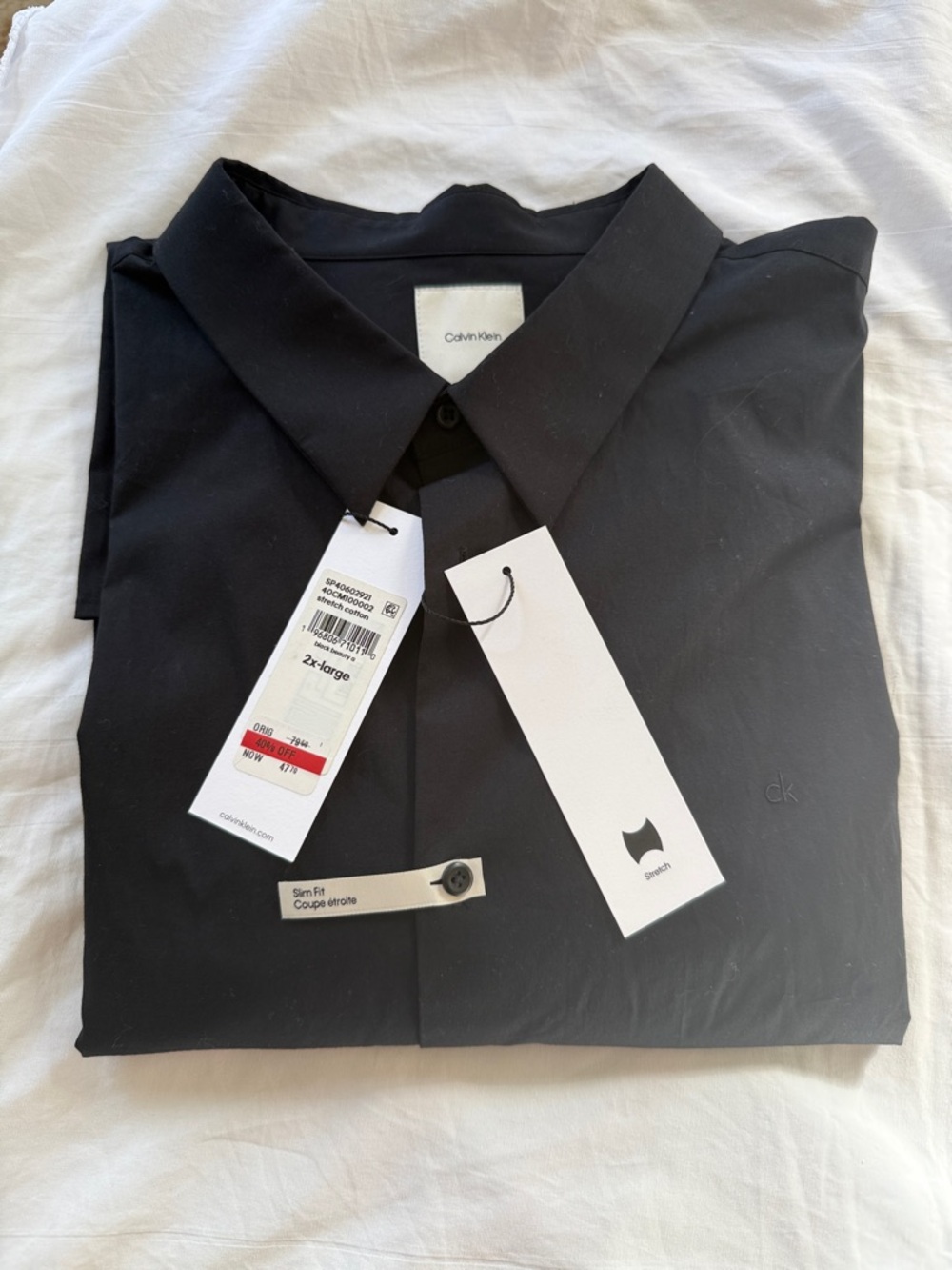 Calvin Klein Black Slim Casual Button-Down Shirt